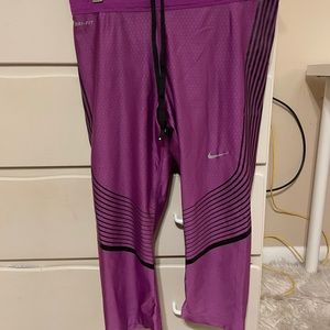 Purple Nike Running Cropped Leggings